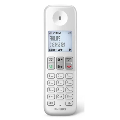 Ασύρματο τηλέφωνο PHILIPS D2501S-34 με ανοιχτή ακρόαση, ελληνικό μενού & φωτιζόμενη οθόνη σε λευκό-μπλε χρώμα Ασύρματο τηλέφωνο PHILIPS D2501S-34 με ανοιχτή ακρόαση, ελληνικό μενού & φωτιζόμενη οθόνη σε λευκό-μπλε χρώμα