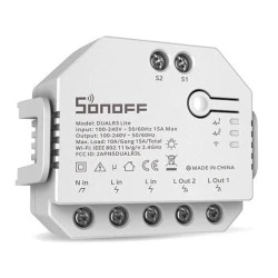 SONOFF smart διακόπτης DUALR3 Lite, 2-Gang, Wi-Fi 15A λευκός για απομακρυσμένο έλεγχο φωτισμού & φωνητικός έλεγχος
