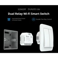 SONOFF smart διακόπτης DUALR3 Lite, 2-Gang, Wi-Fi 15A λευκός για απομακρυσμένο έλεγχο φωτισμού & φωνητικός έλεγχος