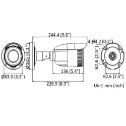 Δικτυακή κάμερα εξωτερικού χώρου HIKVISION HIWATCH IP 2.8-12mm, 4MP, IP67 με εύρος υπερύθρων IR έως 50m