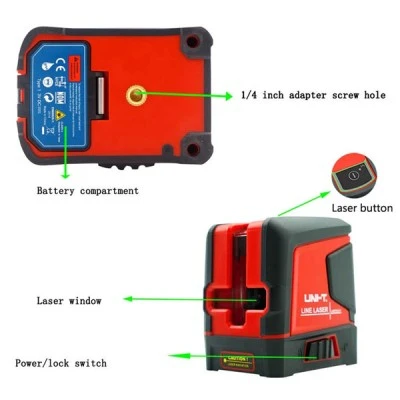 Γραμμικό αλφάδι laser UNI-T LM570LD-II, με πράσινη δέσμη 2 ακτίνων για οριζόντια και κάθετη εφαρμογή Γραμμικό αλφάδι laser UNI-T LM570LD-II, με πράσινη δέσμη 2 ακτίνων για οριζόντια και κάθετη εφαρμογή