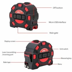 Ψηφιακό μέτρο laser UNI-T LM60T μέτρηση έως 60m, m/ft/in μεταλλική μετροταινία 5m & επαναφορτιζόμενη μπαταρία