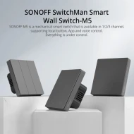 SONOFF smart διακόπτης M5-1C-86 μονός WiFi σε γκρι χρώμα για απομακρυσμένο έλεγχο του φωτισμού SONOFF smart διακόπτης M5-1C-86 μονός WiFi σε γκρι χρώμα για απομακρυσμένο έλεγχο του φωτισμού