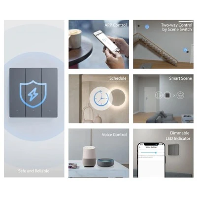 SONOFF smart διακόπτης M5-1C-86 μονός WiFi σε γκρι χρώμα για απομακρυσμένο έλεγχο του φωτισμού