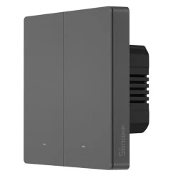 SONOFF smart διακόπτης M5-2C-86 διπλός WiFi σε γκρι χρώμα με λειτουργία χρονοδιακόπτη για απομακρυσμένο έλεγχο φωτισμού