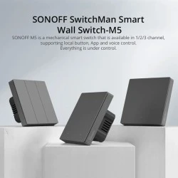SONOFF smart διακόπτης M5-2C-86 διπλός WiFi σε γκρι χρώμα με λειτουργία χρονοδιακόπτη για απομακρυσμένο έλεγχο φωτισμού