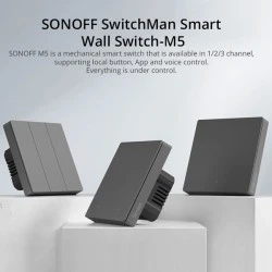 SONOFF smart διακόπτης M5-3C-86 τριπλός WiFi γκρι για απομακρυσμένος έλεγχο & λειτουργία χρονοδιακόπτη