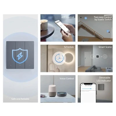 SONOFF smart διακόπτης M5-3C-86 τριπλός WiFi γκρι για απομακρυσμένος έλεγχο & λειτουργία χρονοδιακόπτη SONOFF smart διακόπτης M5-3C-86 τριπλός WiFi γκρι για απομακρυσμένος έλεγχο & λειτουργία χρονοδιακόπτη