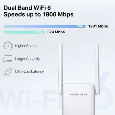 MERCUSYS range extender ME70X Wi-Fi 6 1800Mbps AX1800 Ver. 1.0 για την βελτίωση στην κάλυψη του δικτύου