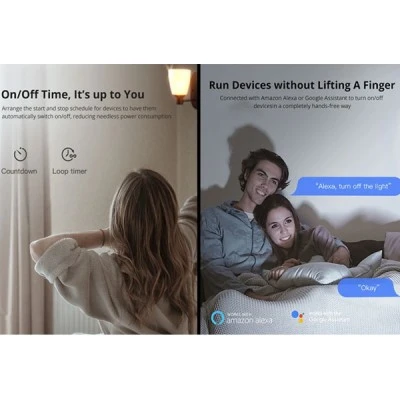 SONOFF Smart διακόπτης MINIR2 two-way WiFi συμβατός με Amazon Alexa και Google Assistant & με φωνητικές εντολές