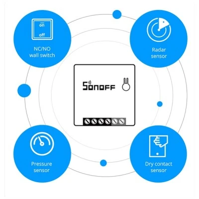 SONOFF Smart διακόπτης MINIR2 two-way WiFi συμβατός με Amazon Alexa και Google Assistant & με φωνητικές εντολές