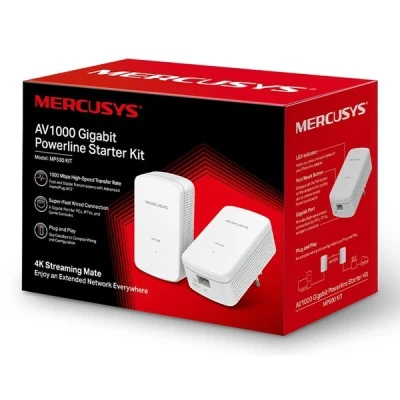 MERCUSYS Powerline MP500 Kit AV1000 Gigabit Ver: 1.0 διπλού Kit για ενσύρματη σύνδεση & 2 θύρες Gigabit Ethernet
