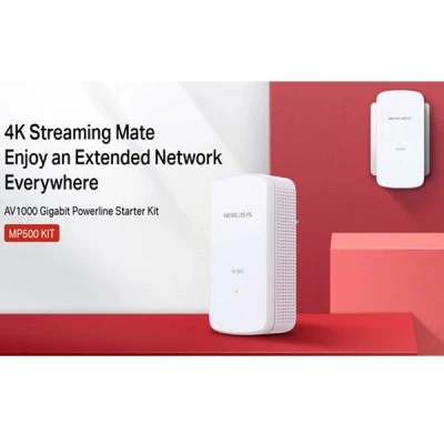 MERCUSYS Powerline MP500 Kit AV1000 Gigabit Ver: 1.0 διπλού Kit για ενσύρματη σύνδεση & 2 θύρες Gigabit Ethernet