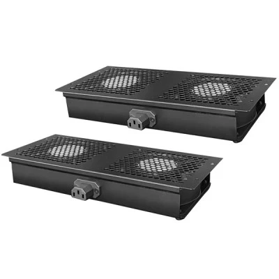 POWERTECH Σύστημα ψύξης NETW-0009  cooling fan για rack με 4x fans 2x 29.5x13x4cm