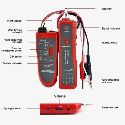 Τester καλωδίων δικτύου NOYAFA NF-806 για RJ45 & RJ11 με φακό για εργασία στο σκοτάδι