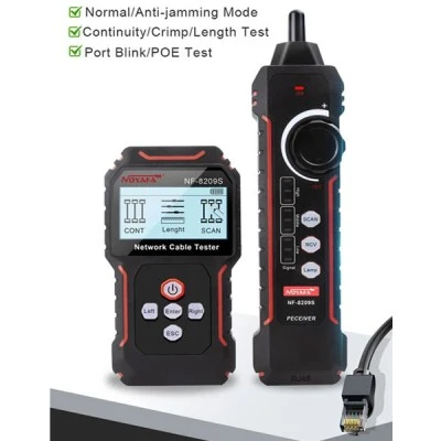 NOYAFA tester καλωδίων δικτύου NF-8209S για RJ45 PoE για μέτρηση μήκους καλωδίων από 2.5m έως 500m NOYAFA tester καλωδίων δικτύου NF-8209S για RJ45 PoE για μέτρηση μήκους καλωδίων από 2.5m έως 500m