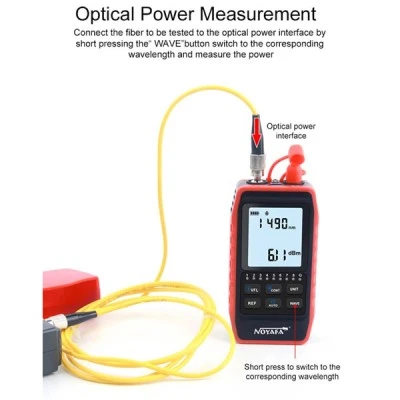 NOYAFA tester καλωδίων οπτικής ίνας NF-908L, 850-1625nm, -60~8dBm με φακό για εργασία στο σκοτάδι NOYAFA tester καλωδίων οπτικής ίνας NF-908L, 850-1625nm, -60~8dBm με φακό για εργασία στο σκοτάδι