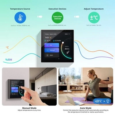 SONOFF smart panel ελέγχου NSPanel Pro Wi-Fi Zigbee 3.0 με έγχρωμη οθόνη αφής και ενσωματωμένο μικρόφωνο για αμφίδρομη μεταφορά φωνής & ήχου