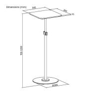 Βάση για projector δαπέδου με μέγιστο φορτίο έως 6kg με ρυθμιζόμενο ύψος & στιβαρή κατασκευή σε μαύρο χρώμα