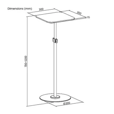 Βάση για projector δαπέδου με μέγιστο φορτίο έως 6kg με ρυθμιζόμενο ύψος & στιβαρή κατασκευή σε μαύρο χρώμα