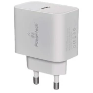 POWERTECH φορτιστής τοίχου 30W PT-1043 USB-C με υποστήριξη γρήγορης φόρτισης PD3, QC3.0 σε λευκό χρώμα
