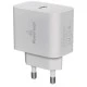 POWERTECH φορτιστής τοίχου 30W PT-1043 USB-C με υποστήριξη γρήγορης φόρτισης PD3, QC3.0 σε λευκό χρώμα