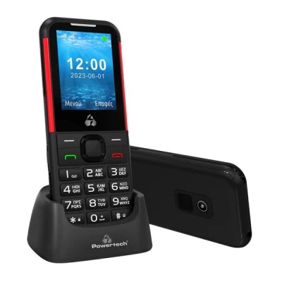 Κινητό τηλέφωνο POWERTECH Sentry 4G PTM-33, SOS Call, με φακό σε μαύρο χρώμα Κινητό τηλέφωνο POWERTECH Sentry 4G PTM-33, SOS Call, με φακό σε μαύρο χρώμα