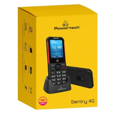 Κινητό τηλέφωνο POWERTECH Sentry 4G PTM-33, SOS Call, με φακό σε μαύρο χρώμα Κινητό τηλέφωνο POWERTECH Sentry 4G PTM-33, SOS Call, με φακό σε μαύρο χρώμα