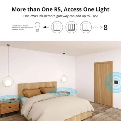 SONOFF smart διακόπτης R5W με 6x πλήκτρα Wi-Fi για απομακρυσμένο έλεγχο με LED ενδείξεις σε λευκό χρώμα SONOFF smart διακόπτης R5W με 6x πλήκτρα Wi-Fi για απομακρυσμένο έλεγχο με LED ενδείξεις σε λευκό χρώμα