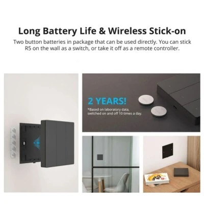 SONOFF smart διακόπτης R5W με 6x πλήκτρα Wi-Fi για απομακρυσμένο έλεγχο με LED ενδείξεις σε λευκό χρώμα SONOFF smart διακόπτης R5W με 6x πλήκτρα Wi-Fi για απομακρυσμένο έλεγχο με LED ενδείξεις σε λευκό χρώμα