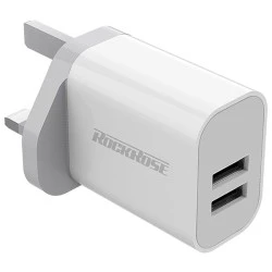 ROCKROSE φορτιστής τοίχου 12W για πρίζα τύπου UK Casa A2, 2x USB, 2.4A με προστασίας από υπερβολική τάση & βραχυκύκλωμα ROCKROSE φορτιστής τοίχου 12W για πρίζα τύπου UK Casa A2, 2x USB, 2.4A με προστασίας από υπερβολική τάση & βραχυκύκλωμα
