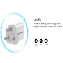 ROCKROSE φορτιστής τοίχου 12W για πρίζα τύπου UK Casa A2, 2x USB, 2.4A με προστασίας από υπερβολική τάση & βραχυκύκλωμα