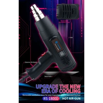 SUNSHINE πιστόλι θερμού αέρα RS-1800D 1800W 2 ταχυτήτων  μαύρο με οθόνη LCD & ενσωματωμένο stand