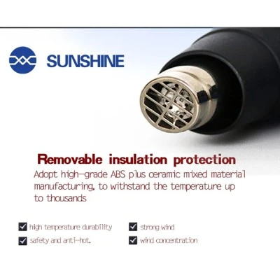 SUNSHINE πιστόλι θερμού αέρα RS-1800D 1800W 2 ταχυτήτων  μαύρο με οθόνη LCD & ενσωματωμένο stand