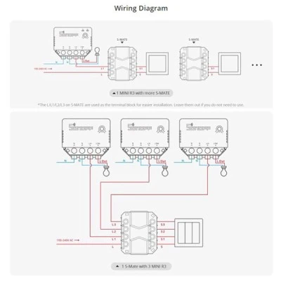 SONOFF smart διακόπτης S-MATE 3 κανάλια 16A σε λευκό χρώμα