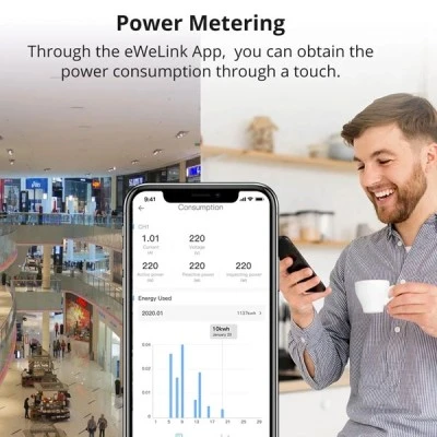 SONOFF smart μονάδα παρακολούθησης ισχύος SPM-MAIN WiFi/Ethernet 20A με προστασία υπερφόρτωσης
