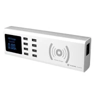 Σταθμός φόρτισης SUNSHINE SS-309WD με 8x θύρες USB για ταυτόχρονη φόρτιση έως 8 συσκευών & ασύρματη φόρτιση με απόδοση έως 10W