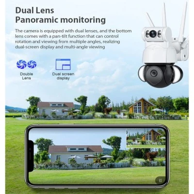 Ασύρματη κάμερα Sectec WiFi με 2 φακούς 3.6mm & 8mm, αισθητήρα ανάλυσης 4MP IP66 & δυνατότητα ενεργοποίησης φωτισμού κατά τον εντοπισμό κίνησης