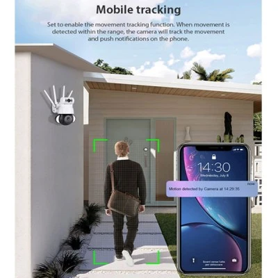 Ασύρματη κάμερα Sectec WiFi με 2 φακούς 3.6mm & 8mm, αισθητήρα ανάλυσης 4MP IP66 & δυνατότητα ενεργοποίησης φωτισμού κατά τον εντοπισμό κίνησης