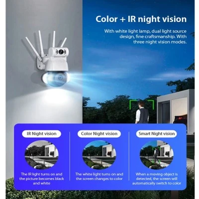 Ασύρματη κάμερα Sectec WiFi με 2 φακούς 3.6mm & 8mm, αισθητήρα ανάλυσης 4MP IP66 & δυνατότητα ενεργοποίησης φωτισμού κατά τον εντοπισμό κίνησης