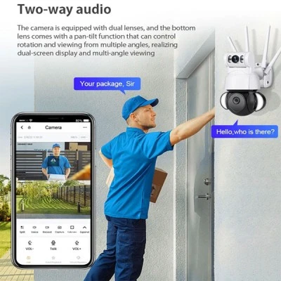 Ασύρματη κάμερα Sectec WiFi με 2 φακούς 3.6mm & 8mm, αισθητήρα ανάλυσης 4MP IP66 & δυνατότητα ενεργοποίησης φωτισμού κατά τον εντοπισμό κίνησης