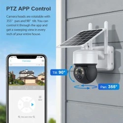 SECTEC smart ηλιακή κάμερα ST-S517C-3M, 3MP, PIR, PTZ, cloud/micro SD με νυχτερινή λειτουργία με υπέρυθρα & αμφίδρομη μεταφορά φωνής και ήχου
