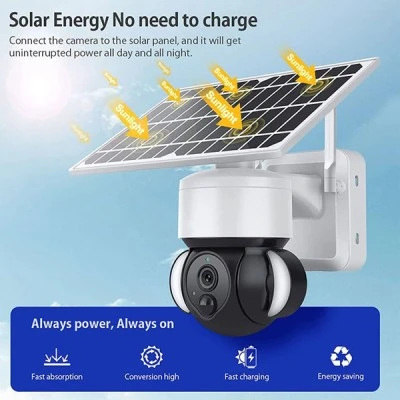 SECTEC smart ηλιακή κάμερα ST-S518M-3M με προβολείς, 3MP, Wi-Fi, PTZ με αμφίδρομη μεταφορά φωνής & ήχου αδιάβροχη IP67