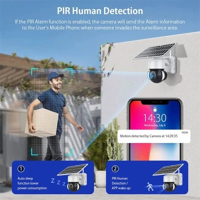 SECTEC smart ηλιακή κάμερα ST-S518M-3M με προβολείς, 3MP, Wi-Fi, PTZ με αμφίδρομη μεταφορά φωνής & ήχου αδιάβροχη IP67