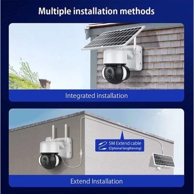 SECTEC smart ηλιακή κάμερα ST-S518M-3M με προβολείς, 3MP, Wi-Fi, PTZ με αμφίδρομη μεταφορά φωνής & ήχου αδιάβροχη IP67