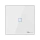 SONOFF smart διακόπτης αφής μονός T2EU1C-RF 433MHz σε λευκό χρώμα με επιφάνεια από tempered glass