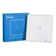 SONOFF smart διακόπτης αφής μονός T2EU1C-RF 433MHz σε λευκό χρώμα με επιφάνεια από tempered glass