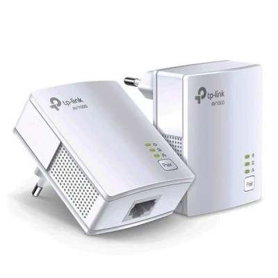 TP-LINK Powerline Starter Kit TL-PA7017, AV1000 Gigabit Ver. 4.0 Powerline διπλό για ενσύρματη σύνδεση με Passthrough πρίζα & θύρα Gigabit Ethernet