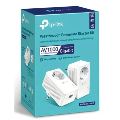 TP-LINK Powerline kit TL-PA7017P AV1000 Gigabit Ver. 4.0 διπλό για ενσύρματη σύνδεση με Passthrough πρίζα & θύρα Gigabit Ethernet TP-LINK Powerline kit TL-PA7017P AV1000 Gigabit Ver. 4.0 διπλό για ενσύρματη σύνδεση με Passthrough πρίζα & θύρα Gigabit Ethernet