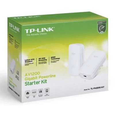 TP-LINK Powerline Starter Kit TL-PA8010, AV1200 Gigabit Ver. 1.0 διπλό για ενσύρματη σύνδεση & θύρα Ethernet